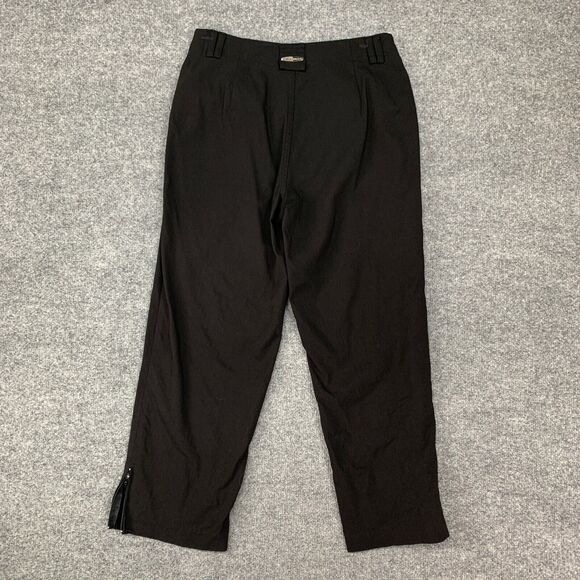 Vintage Jamie Sadock Pants Womens 2 Black Straight Ankle Zip Pockets Golf Chino - Picture 8 of 12